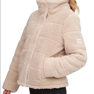 CALVIN CLEIN Women's Cropped Faux-Fur Teddy Coat